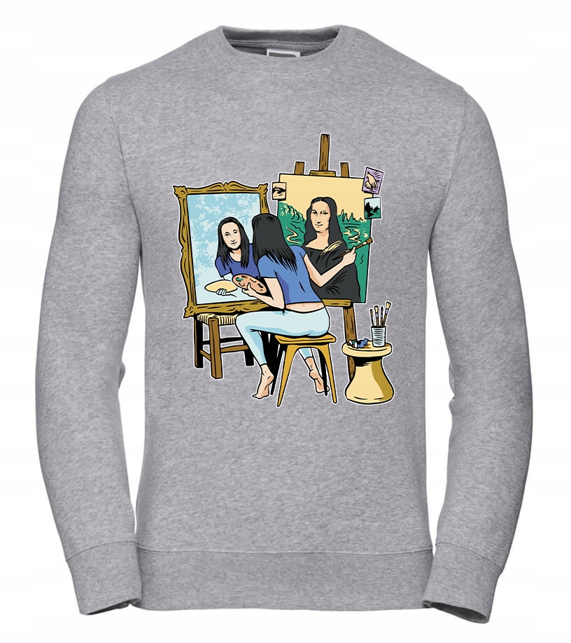 Pánská Mikina Mona Lisa Autoportrét S Šedá Pro něj Chlapa Manžela Chlapa
