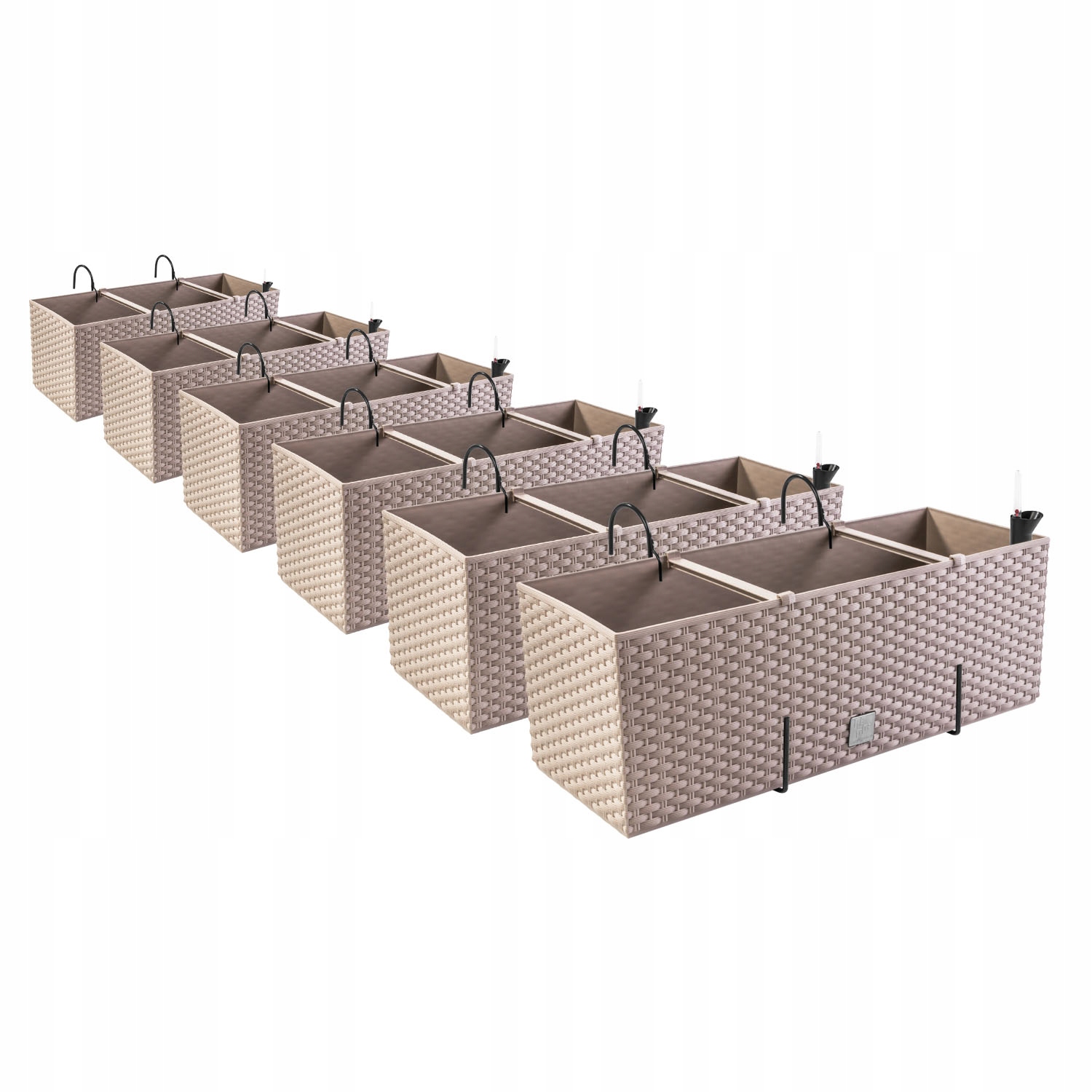

6x doniczka balkonowa z hakami DRTC500 mocca