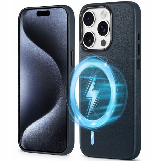 Pouzdro Zadní Kryt Shieldon Slim pro iPhone 15 Pro 6,1" Pravá Kůže pouzdro