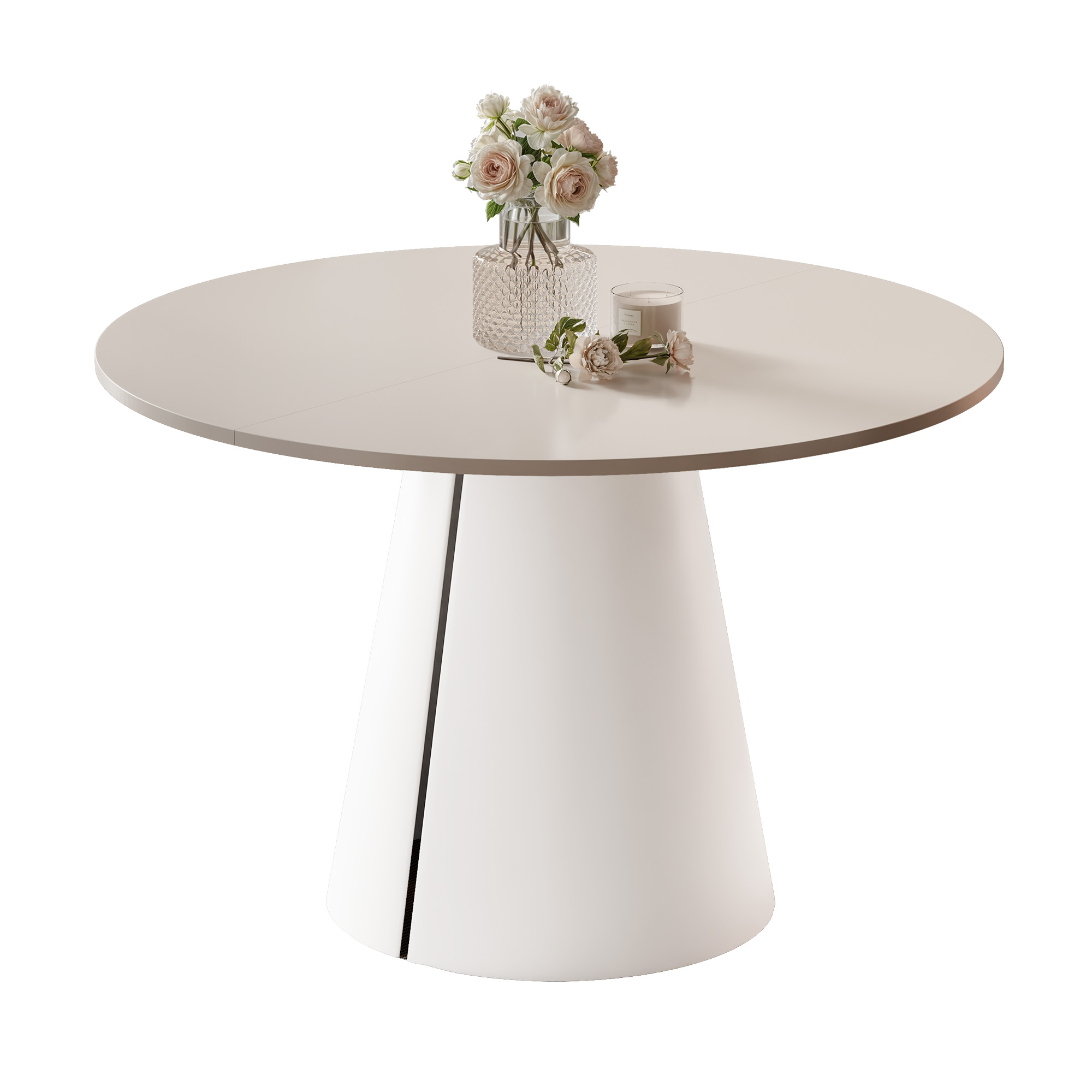 Stůl Base kulatý rozkládací stůl 100 cm moderní glamour