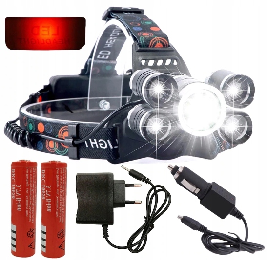 5 СВЕТОДИОДНЫЙ НАЛОБНЫЙ ФОНАРЬ ПЕРЕЗАРЯЖАЕМЫЙ НАЛОБНЫЙ ФОНАРЬ