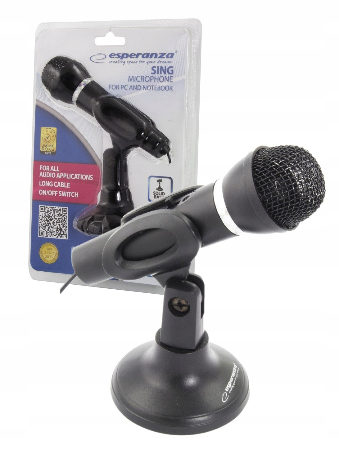 CZUŁY MIKROFON PRZEWODOWY BIURKOWY SING STATYW