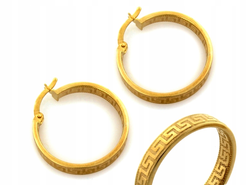 Náušnice zlaté 585 kruh elegantní 14 karátů