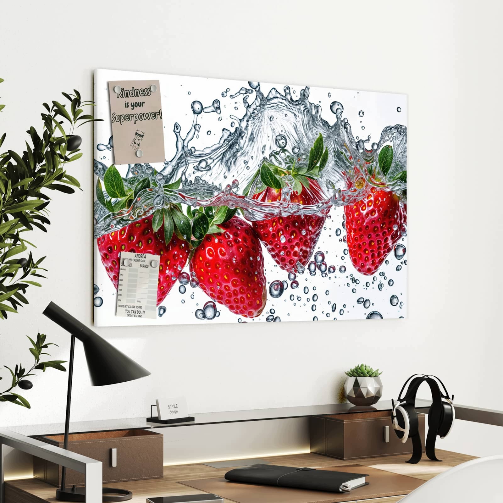 Magnetická tabule Musujouce Jahody 90 × 60 cm