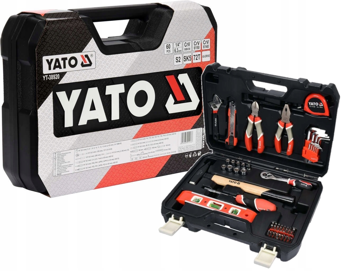 Набор инструментов 1/4 60шт чемодан Yato YT-38920