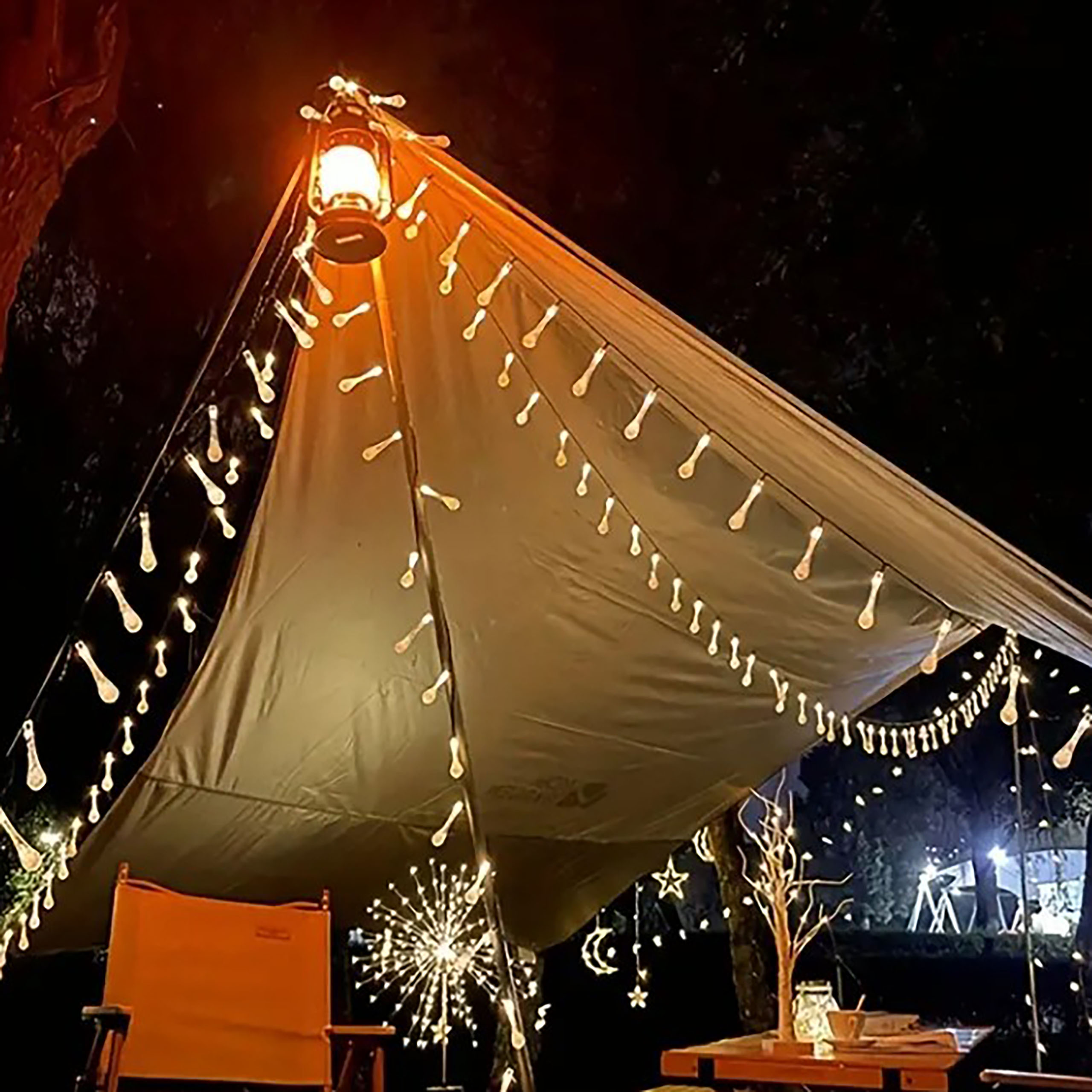 GIRLANDA SOLARNA LED girlandy świetlna ogrodowa na balkon 40 żarówek 6 m Marka inna