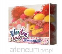 Koraliki drewniane małe różowe