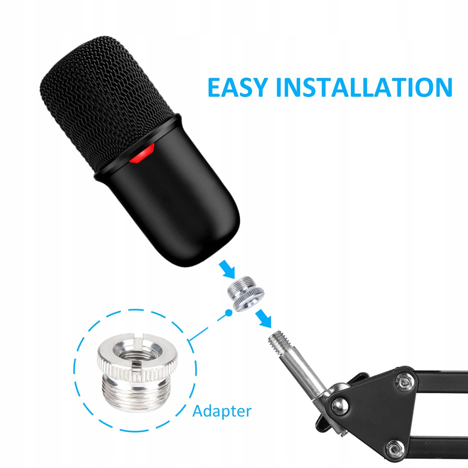 SUNMON Mikrofonowe Ramię Do HyperX SoloCast Uniwersalny Statyw Czarny — miniatura 5
