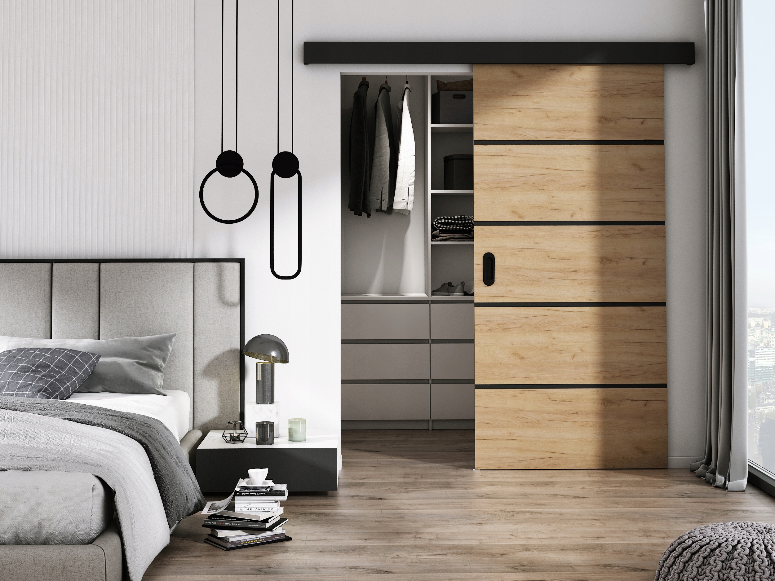 DRZWI PRZESUWNE BLACK LINE SYSTEM PRZESUWNY ZESTAW Kod producenta BLACK LINE 86