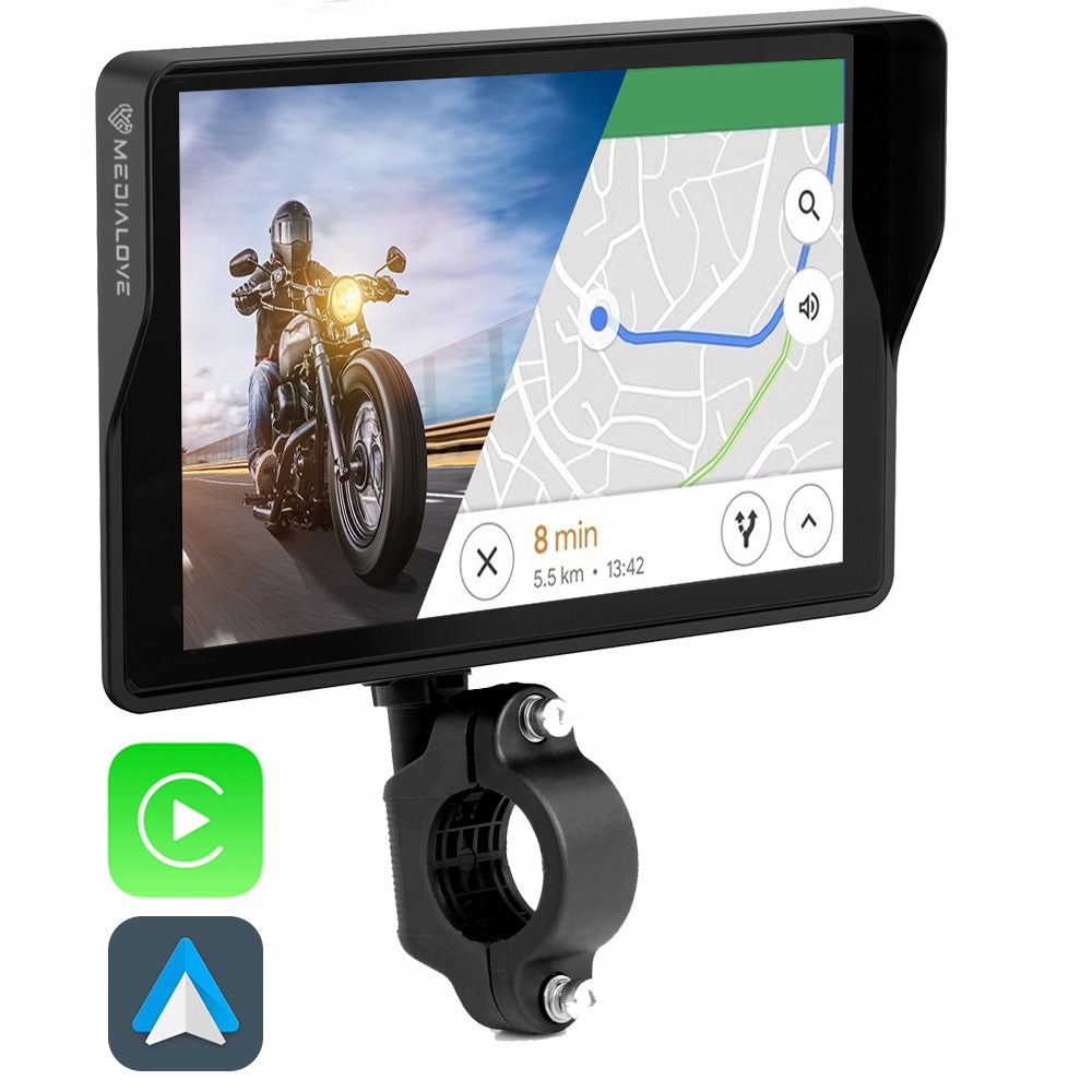 Monitor motocyklowy Stacja multimedialna Nawigacja Carplay Android Auto Bt