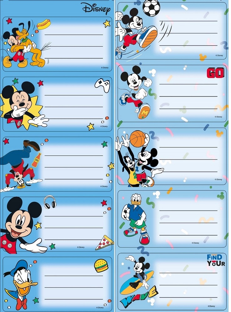 

Naklejki Na Zeszyty 10 szt. Myszka Mickey Boy Miki
