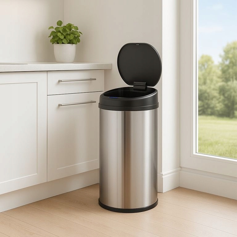 Levně Automatický odpadkový koš 50 l se senzorem, nerez, stříbrný