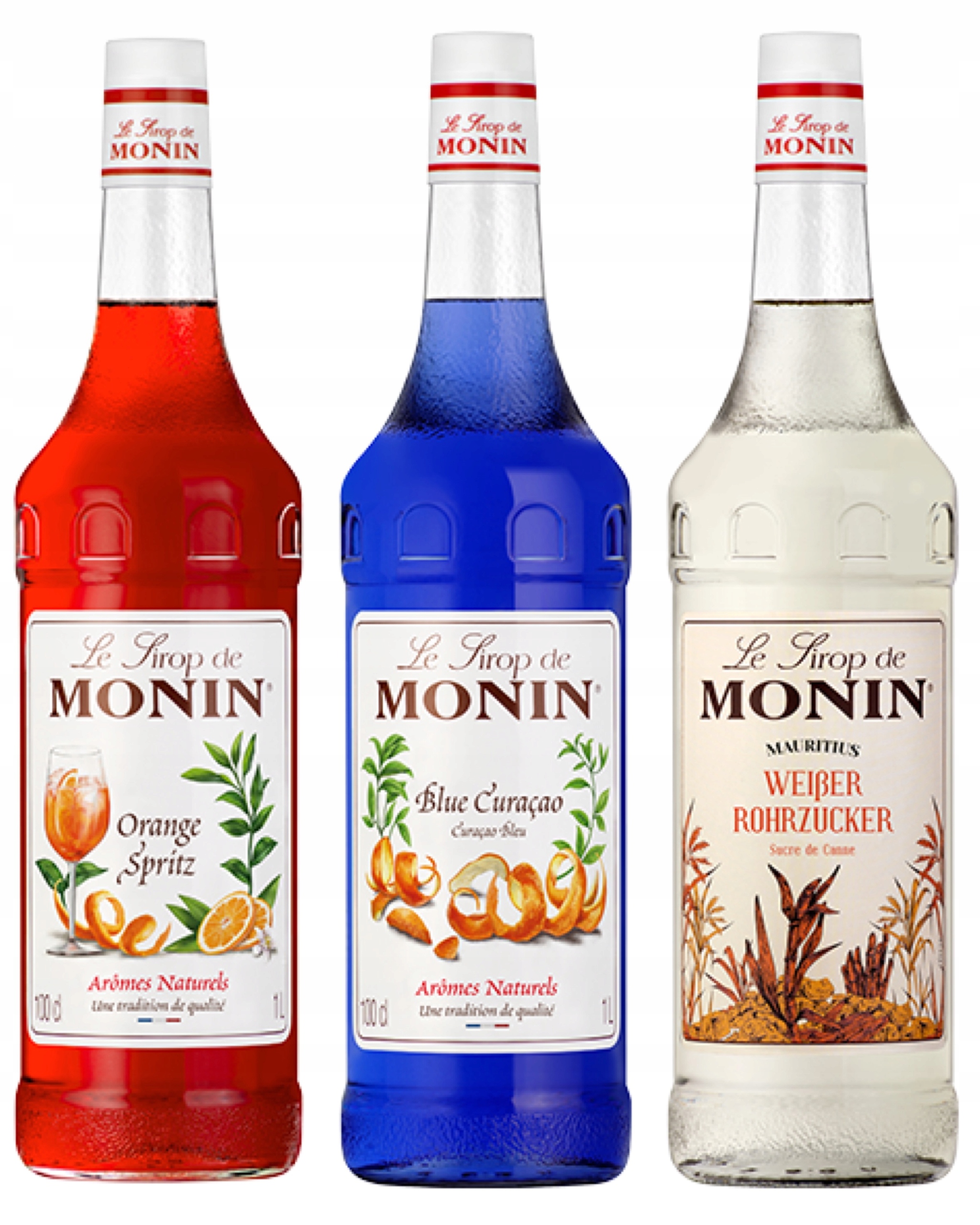Levně Barmanský set Monin Orange Spritz Blue Curacao Cane Sugar Sklo 3x1L