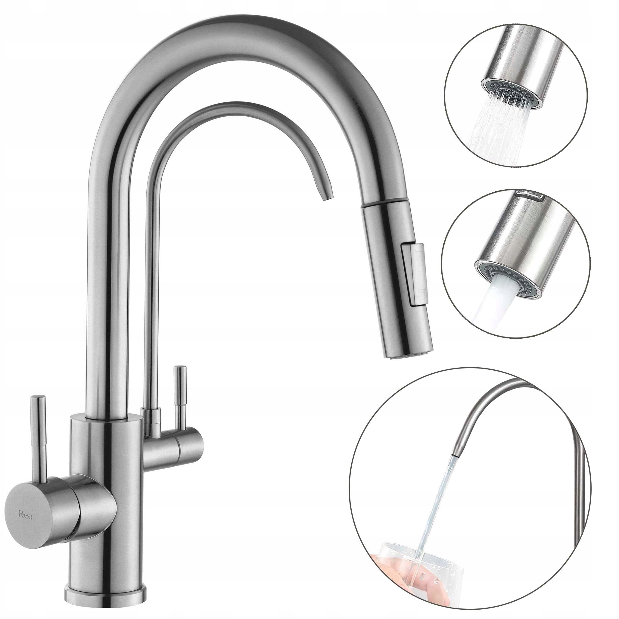 Kuchynská batéria Eco Fresh Nikel kartáčovaný s dvojitým výtokom