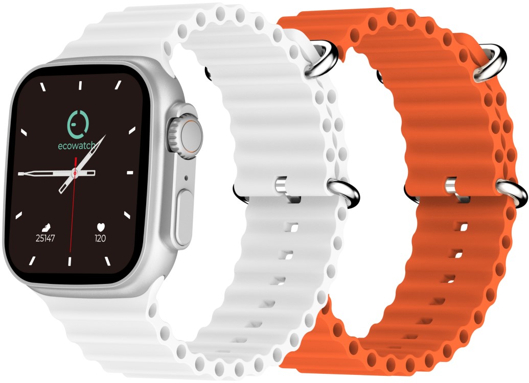 Chytré Hodinky EcoWatch EW2 Stříbrné 1.95" Ips 230 mAh Pulzní Oxymetr