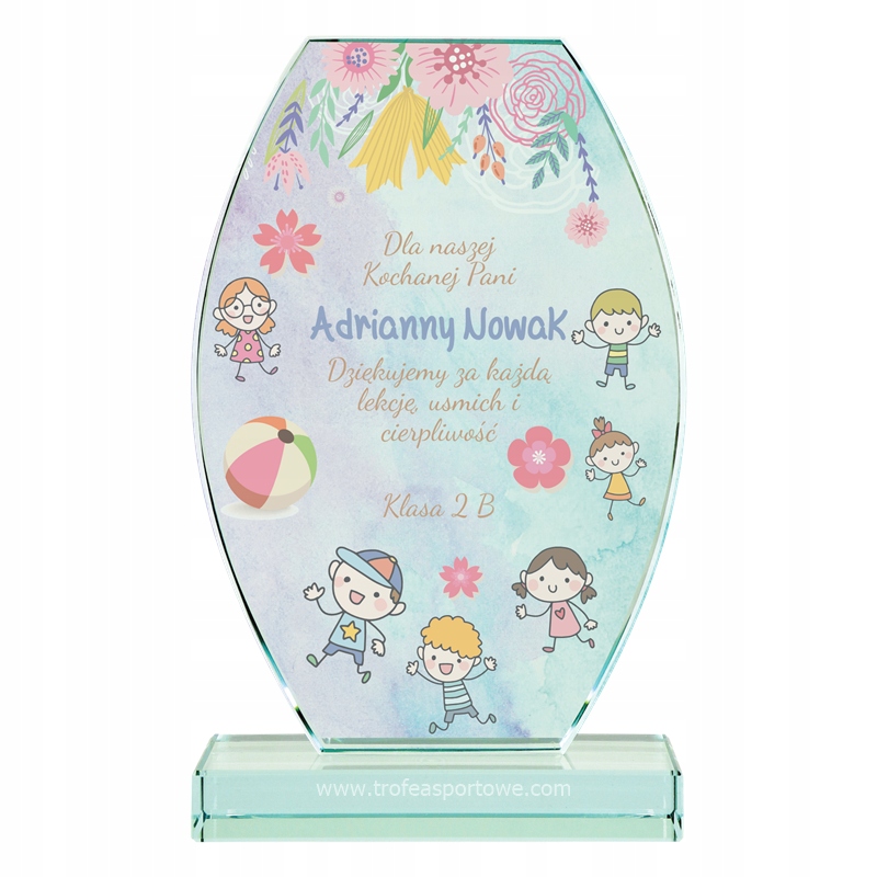 Skleněná soška 21 cm Den Učitelů pouzdro