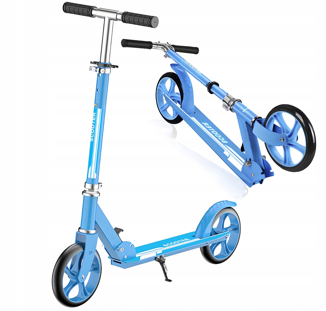 Hulajnoga miejska duże koła składana amortyzacja bez hamulcem ręcznym