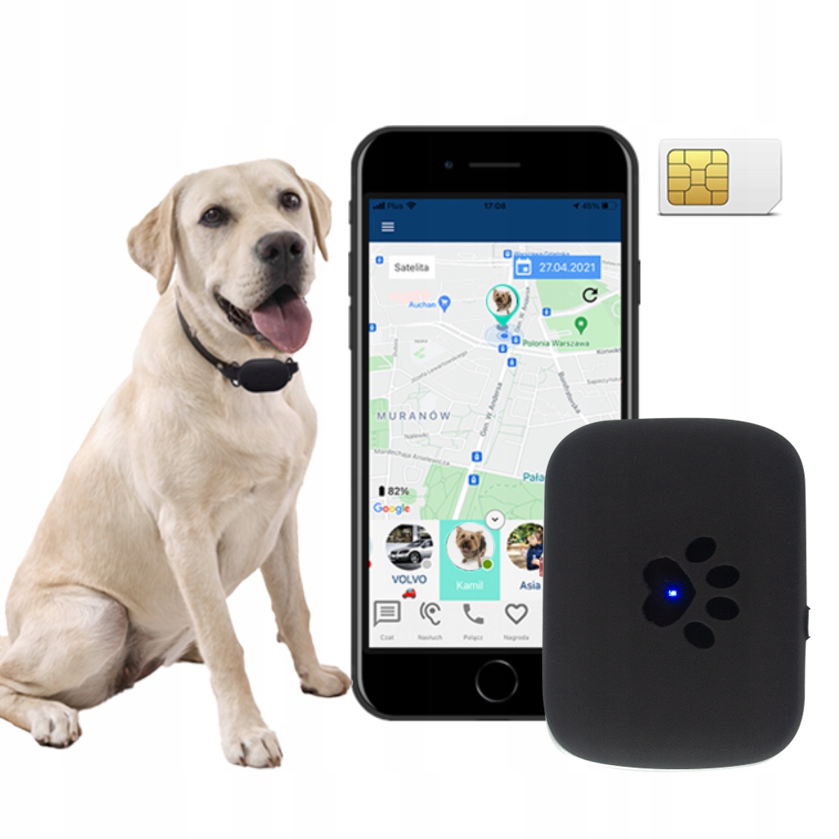Lokalizator GPS dla psa CALMEAN Maxi + obroża L/XL - Sklep, Opinie, Cena w