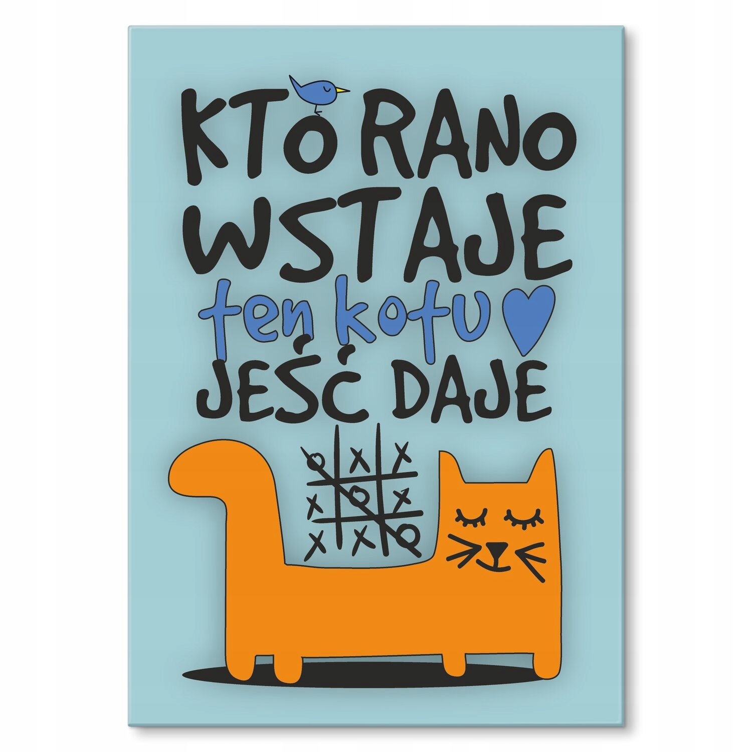 Kovový plakát Kdo ráno vstává. Kočka Dárek 30 x 42 cm