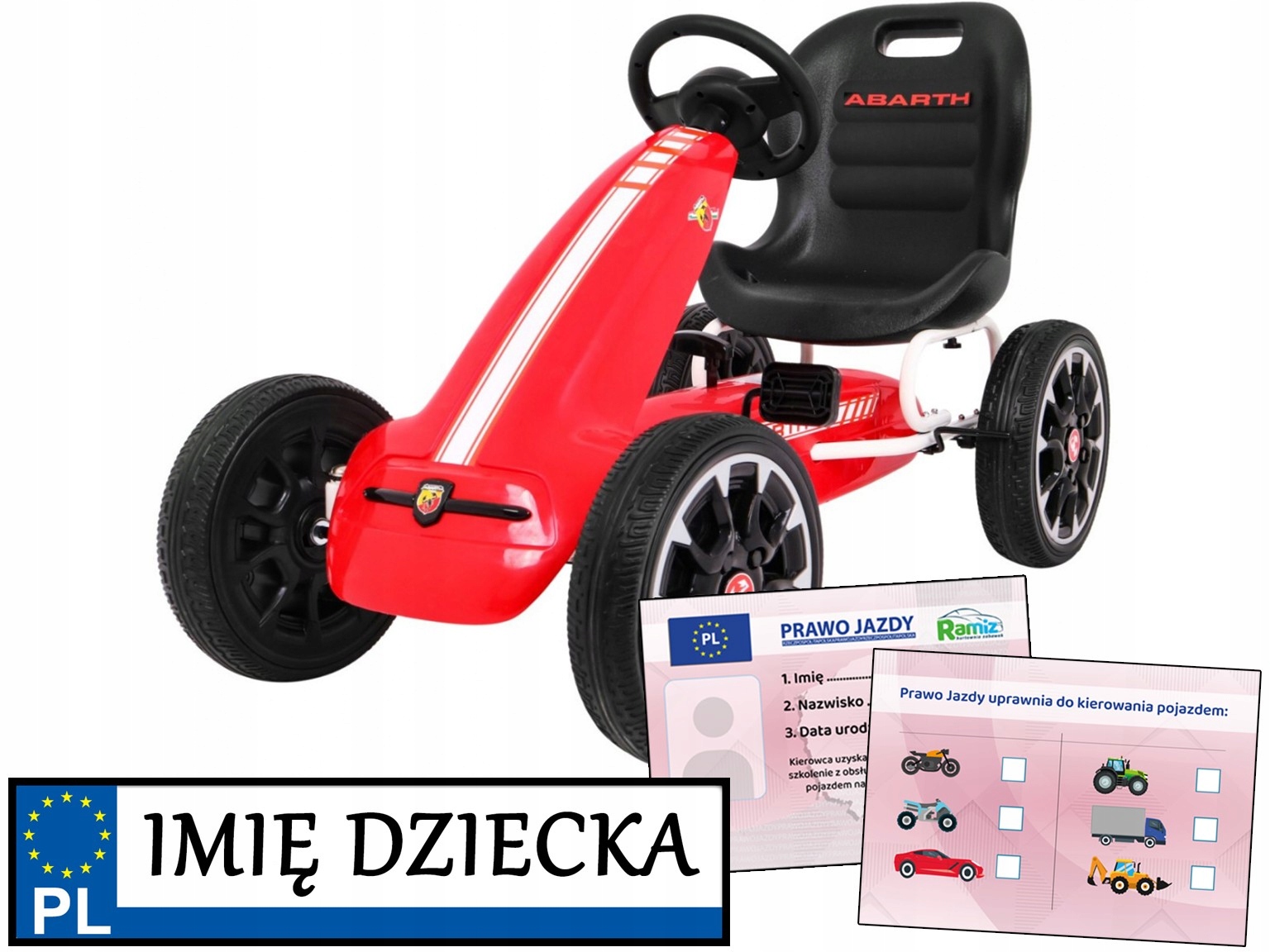 Abarth gokart na pedały dla dzieci łańcuch pankowe koła Air