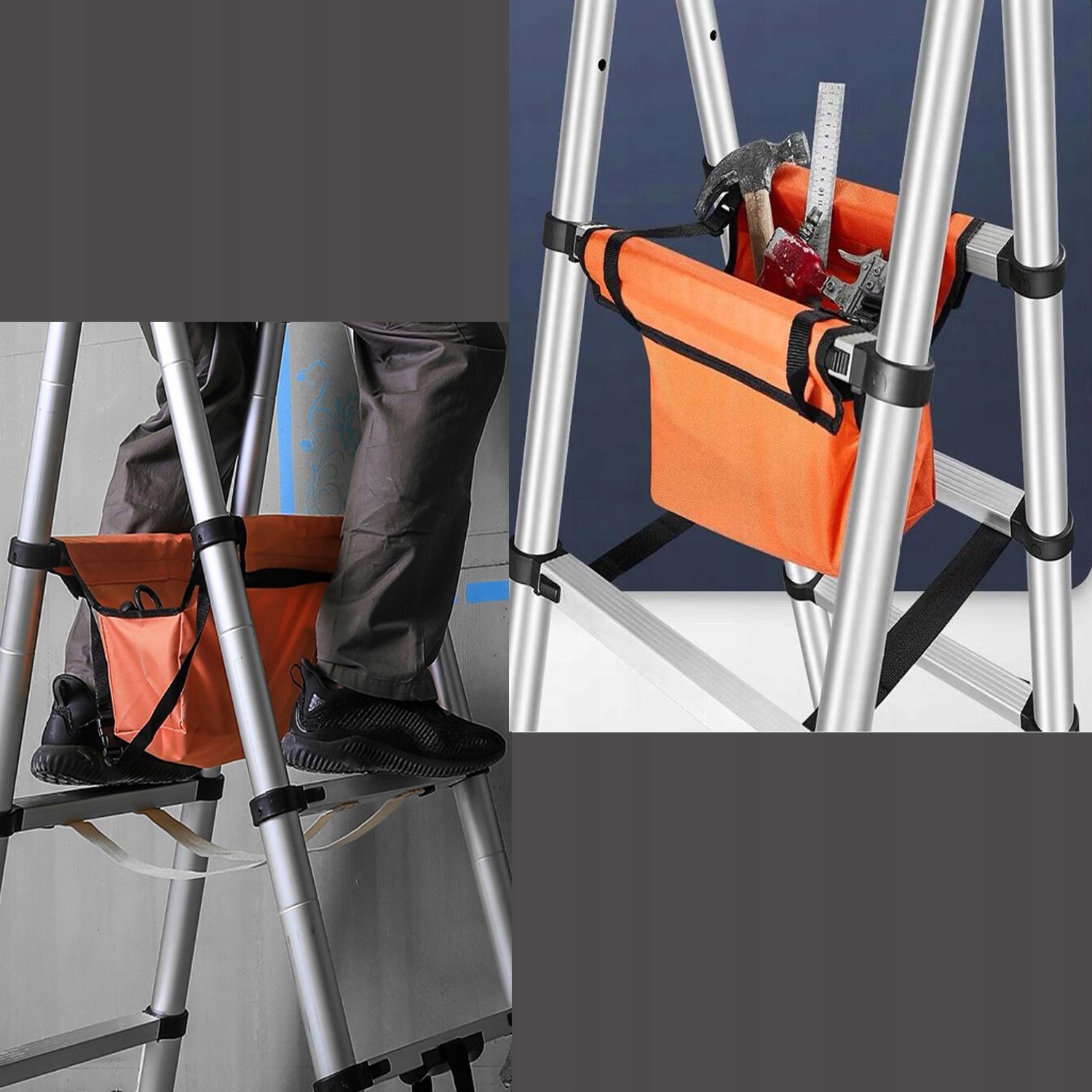 PODWOJNA DRABINA TELESKOPOWA 5,8M ALUMINIOWA ROZKŁADANA SKŁADANA PRZENOŚN Stan opakowania oryginalne