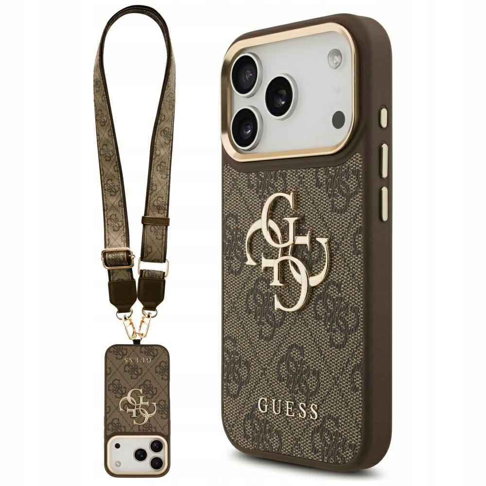 Pouzdro Guess 4G Classic Logo MagSafe pro iPhone 17 Pro, hnědé