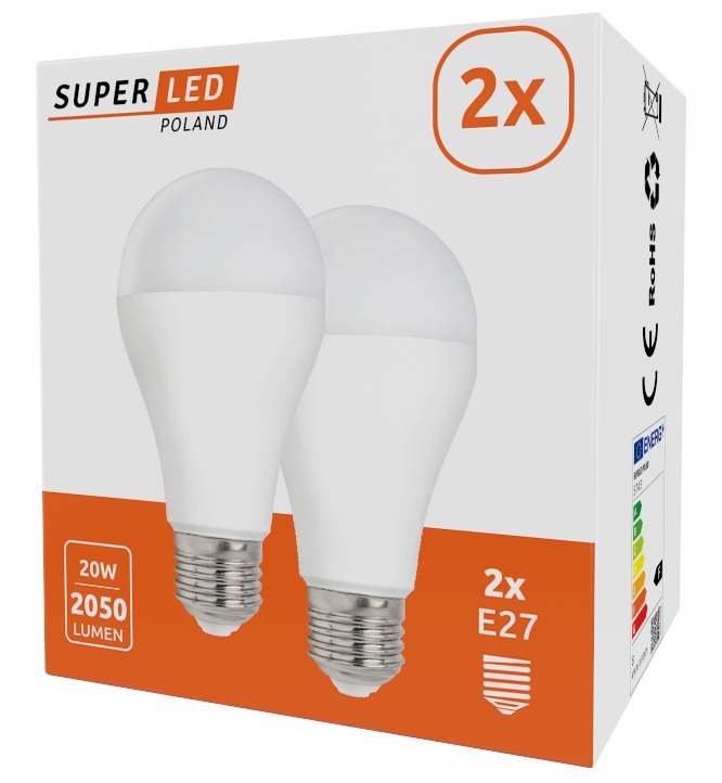 

2x Żarówka Led E27 20W SuperLED Mocna Dwupak