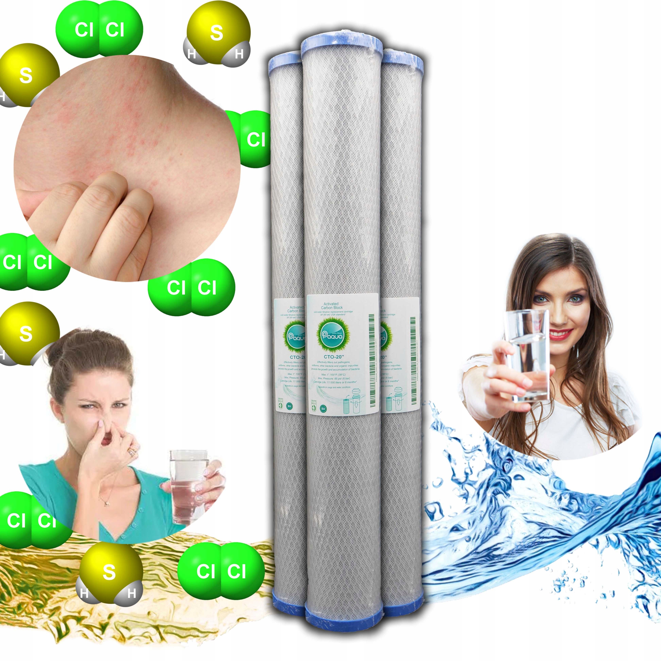 2-STOPNIOWY FILTR WODY: WSTĘPNY+WĘGLOWY Model PQA-2D-PCOOx3
