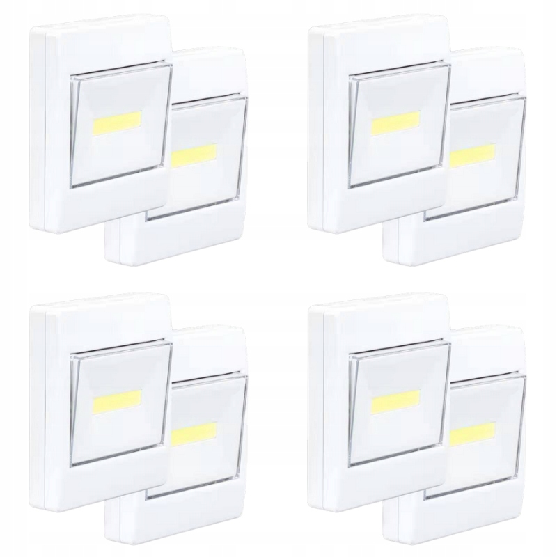 

8X Lampka Nocna Led Magnes Klej Włącz Światło Dom