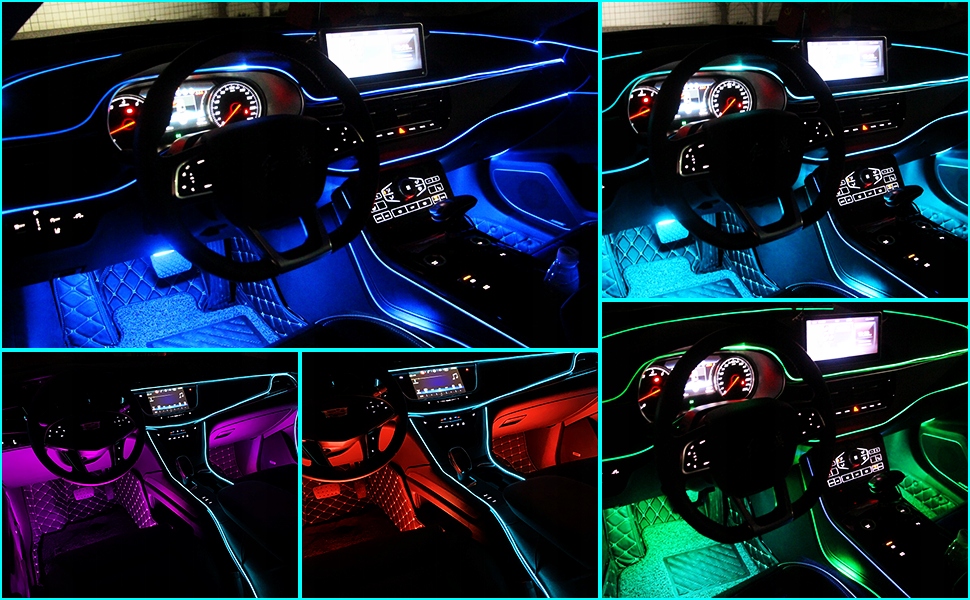 5 x SWIATLOWOD 6M RGB EL WIRE OSWIETLENIE WNETRZA Manufacturer other