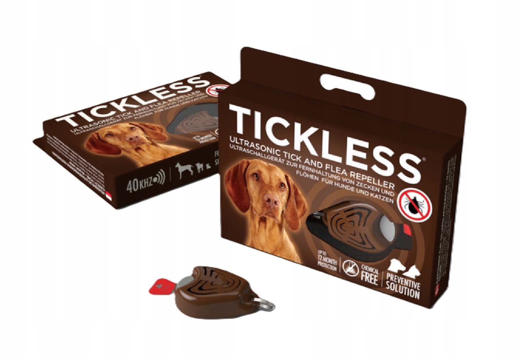Tickless Pet Ultradźwiękowa ochrona przed kleszczami bez chemii Brązowa