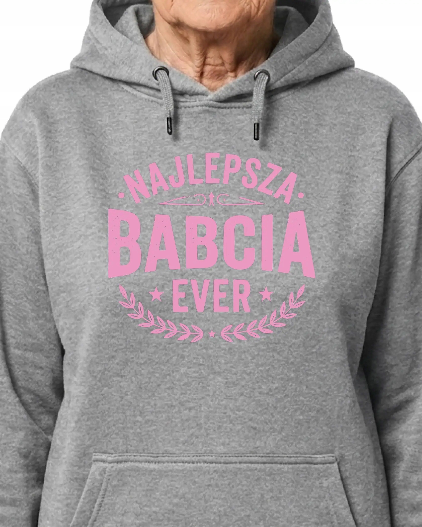 Mikina s kapucí Dárek pro babičku Nejlepší babička Ever Šedá XL