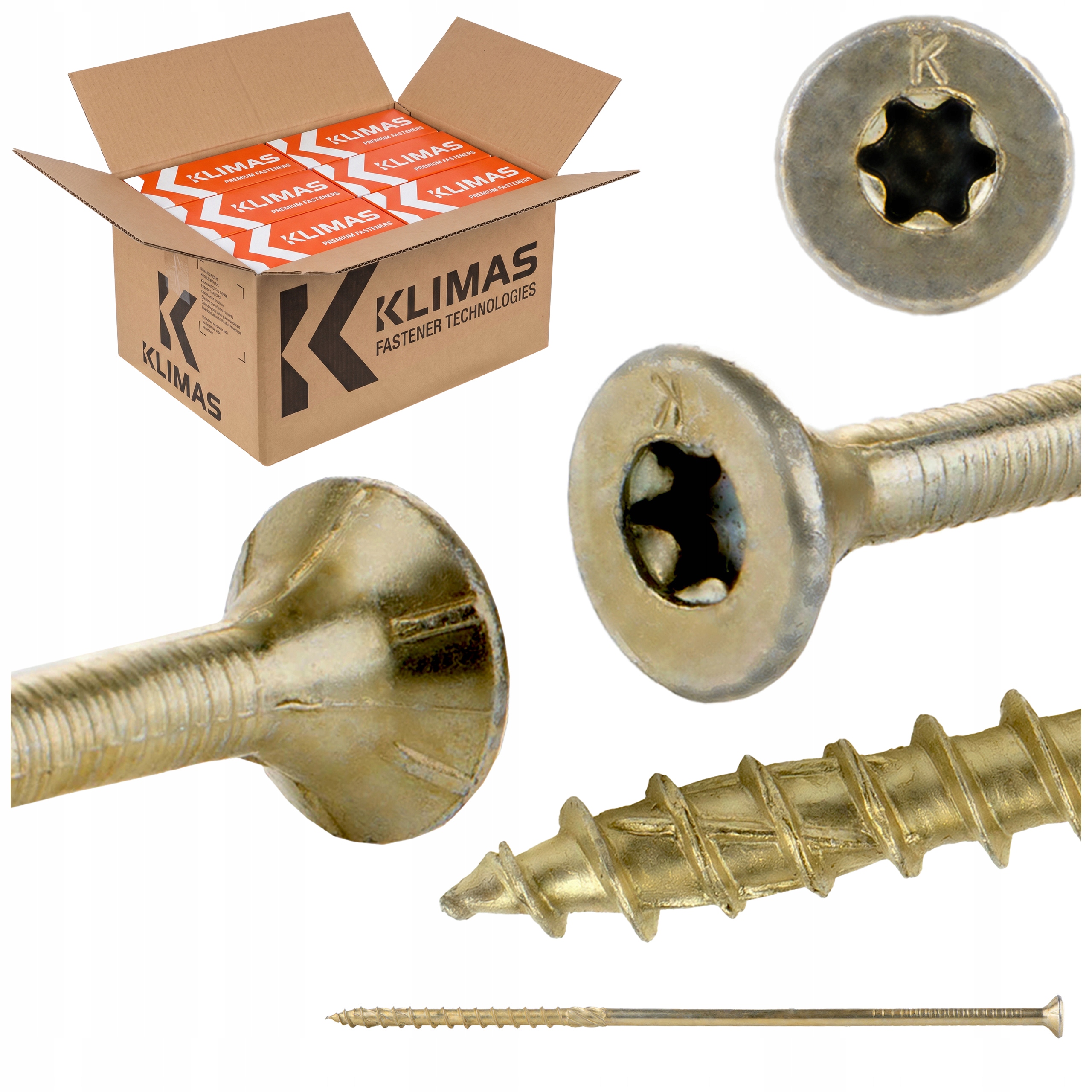 Skrutky do dreva Torx 8x240 mm 400 ks kužeľové tesárske Klimas Wkcs