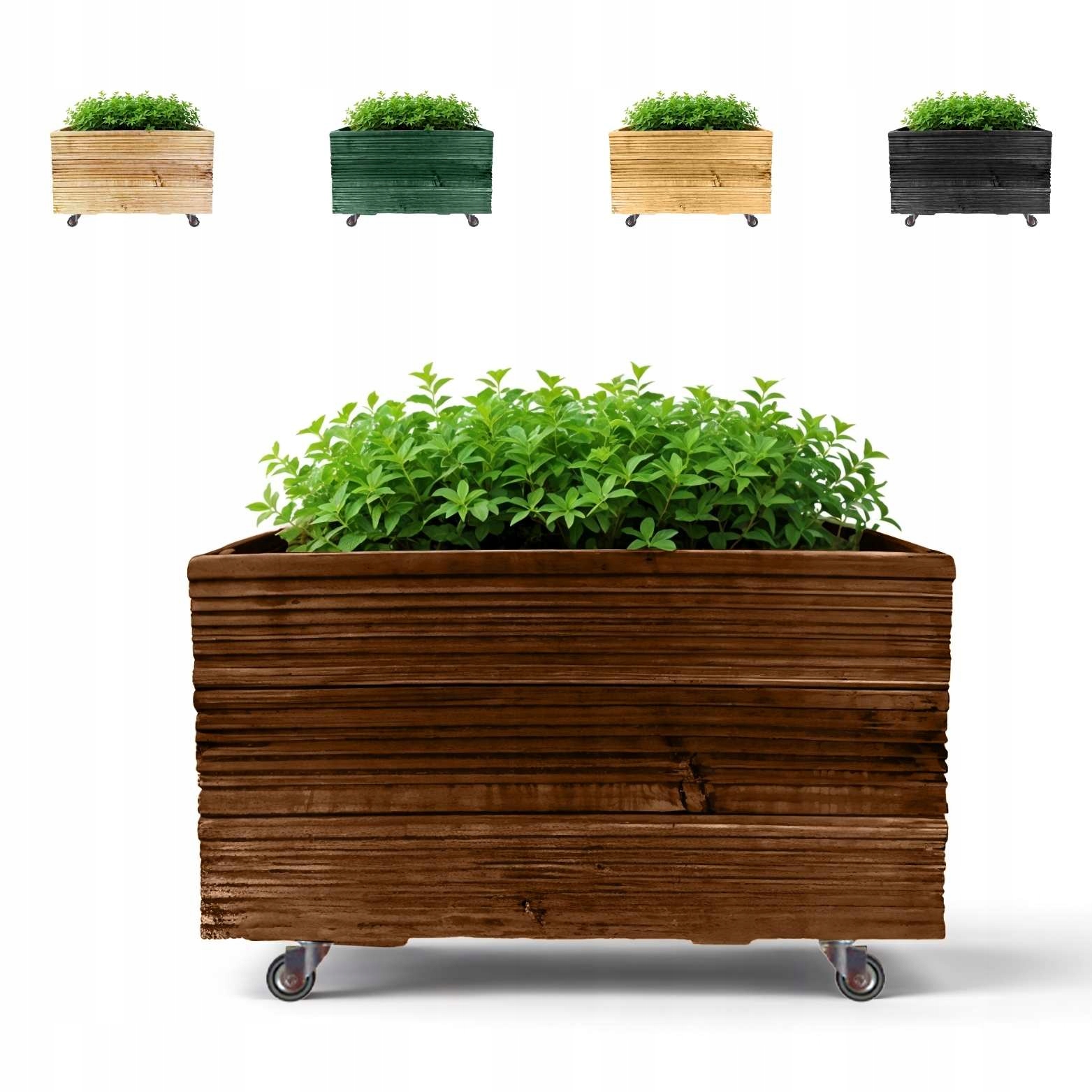 Krabička 50x53x28 cm modřínová s kolečky antracit