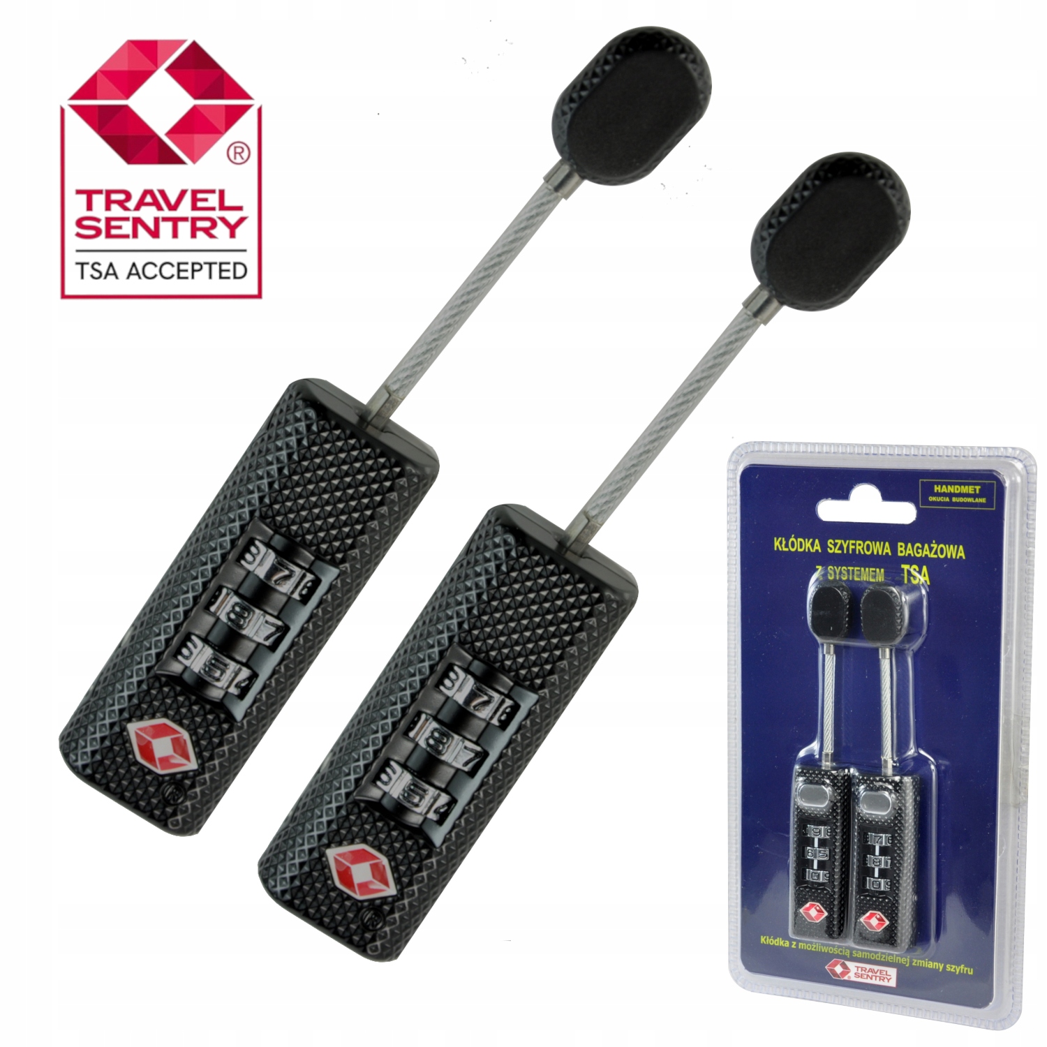 Kłódka Z Systemem Tsa Na Szyfr Kod Zamknięcie Blokada Walizki Bagażu 2 szt.