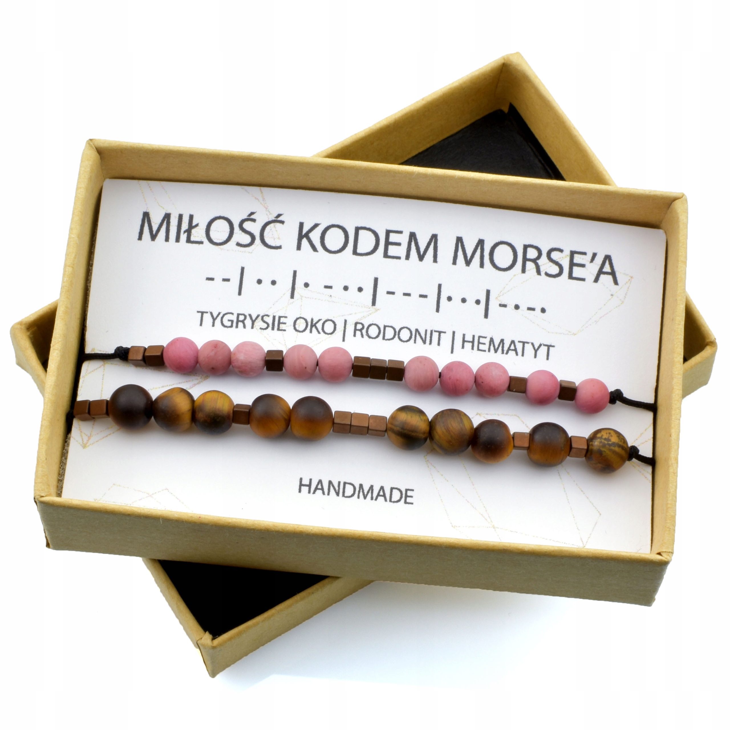 Náramky Pro páry Láska Kód Morse Talisman Přírodní kameny