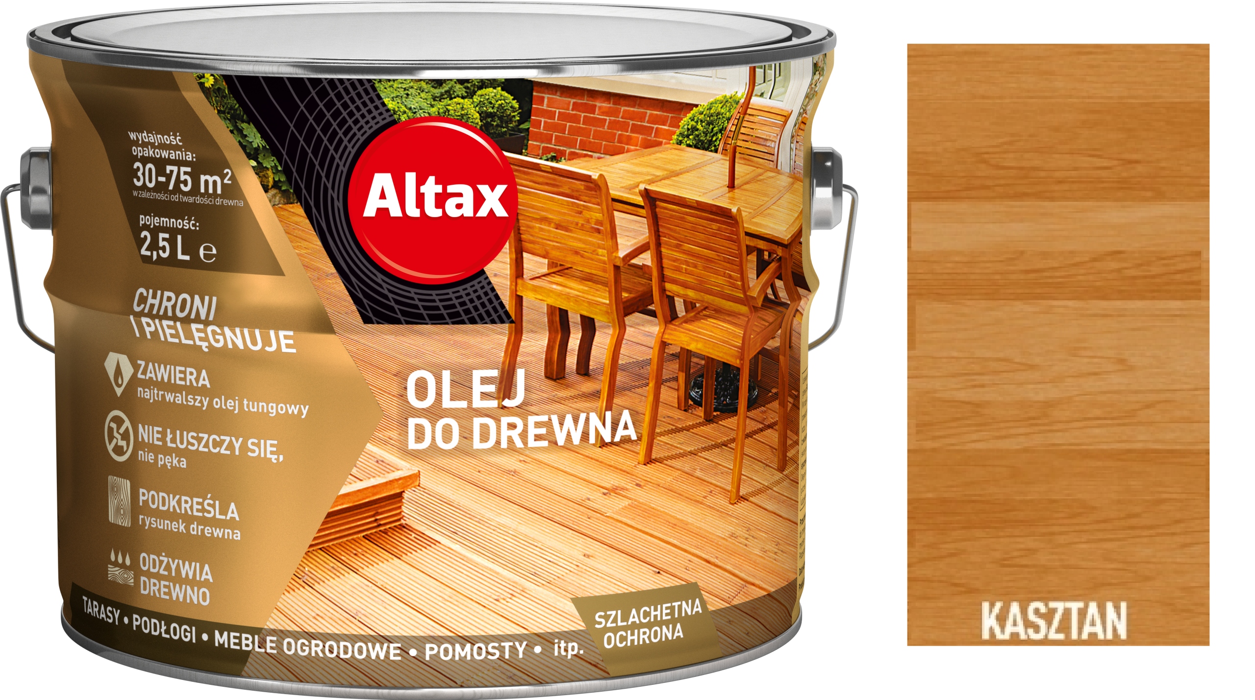 

Altax olej do drewna mebli tarasów 2,5L Kasztan