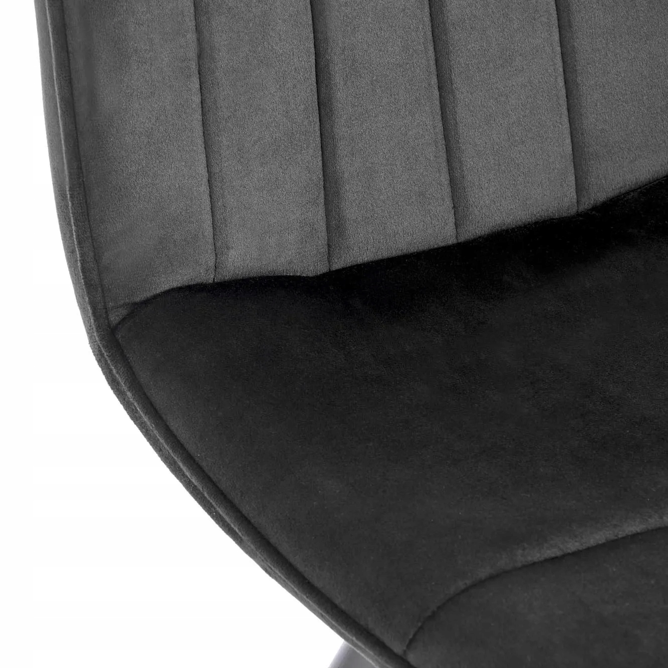 Krzesło K521 Czarne Aksamitne do Jadalni Metalowe Rodzaj nóg Proste