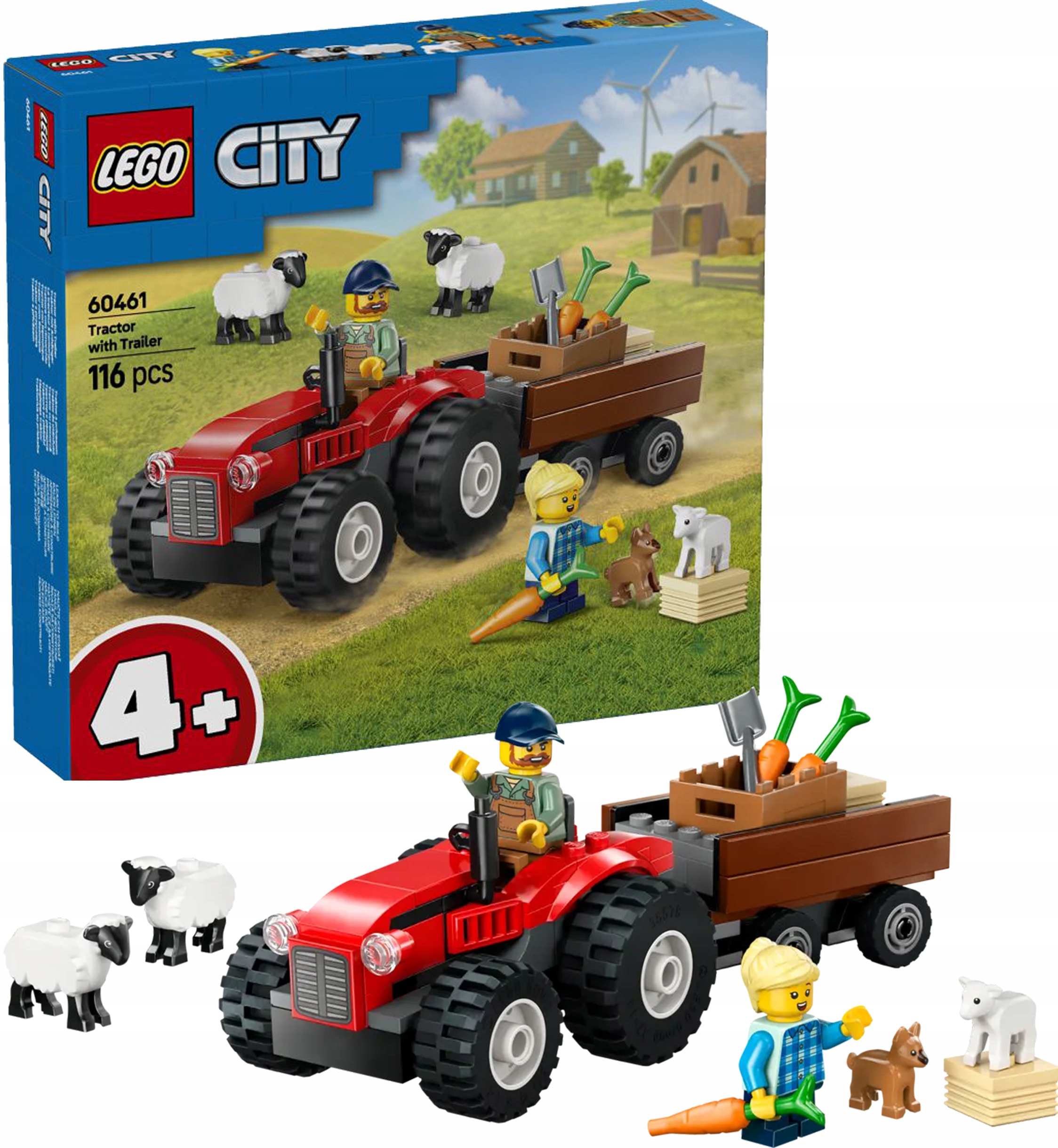 60461 - LEGO City - Czerwony traktor z przyczepą i owcą
