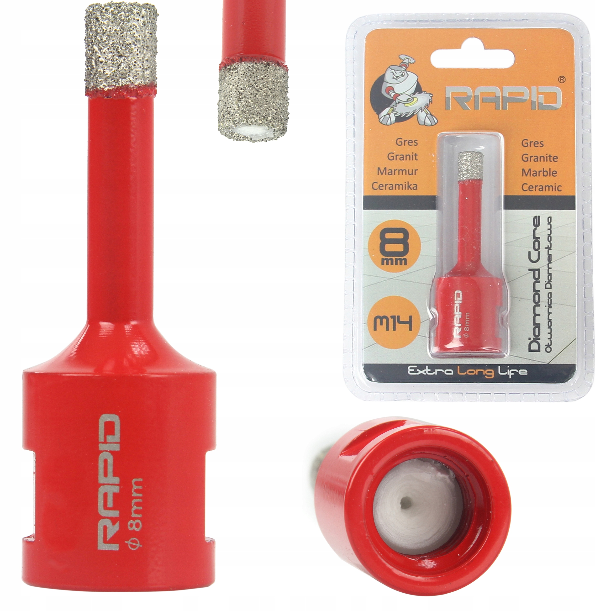 

Otwornica Diamentowa wiertło wolframowe 8mm M14