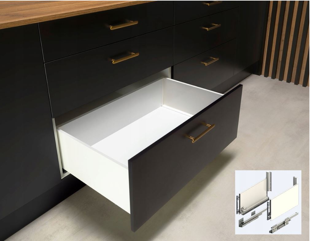 Šuplík Hafele Matrix S Slim 2.0 Vysoká H199 500 Bílá matná nosnost 50 kg