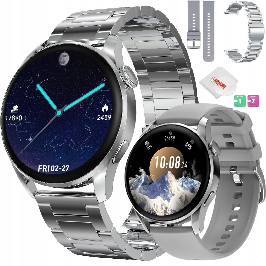 SMARTWATCH ZEGAREK ROZMOWY EKG 2 PASKI + GRATISY