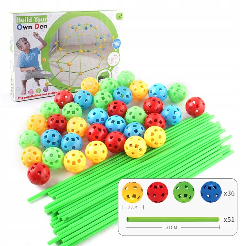 ZESTAW DO BUDOWANIA FORTÓW BAZA NAMIOT RURKI KULKI Rodzaj zestaw