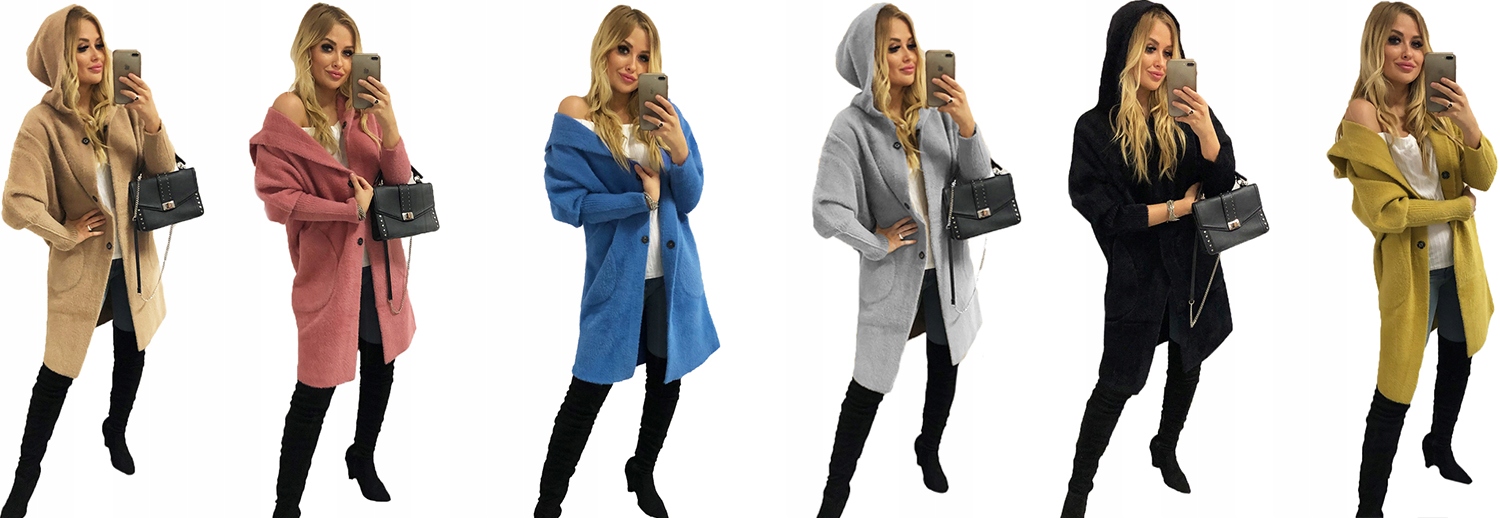 ALPAKI PŁASZCZ kurtka WEŁNA KOLORY oversize DŁUGI Marka Katmandi