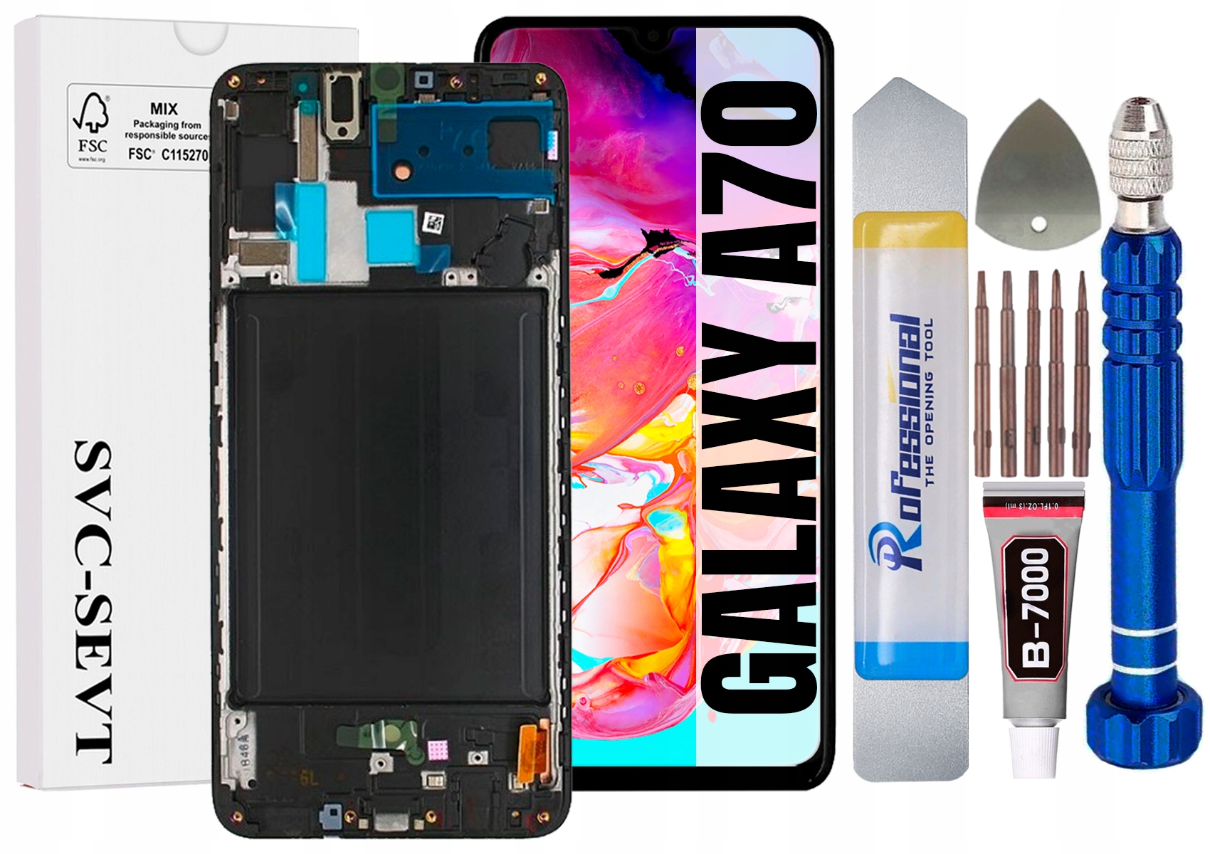 Displej Pro Samsung Galaxy A70 A705 A705F Originální LCD Displej Rámeček
