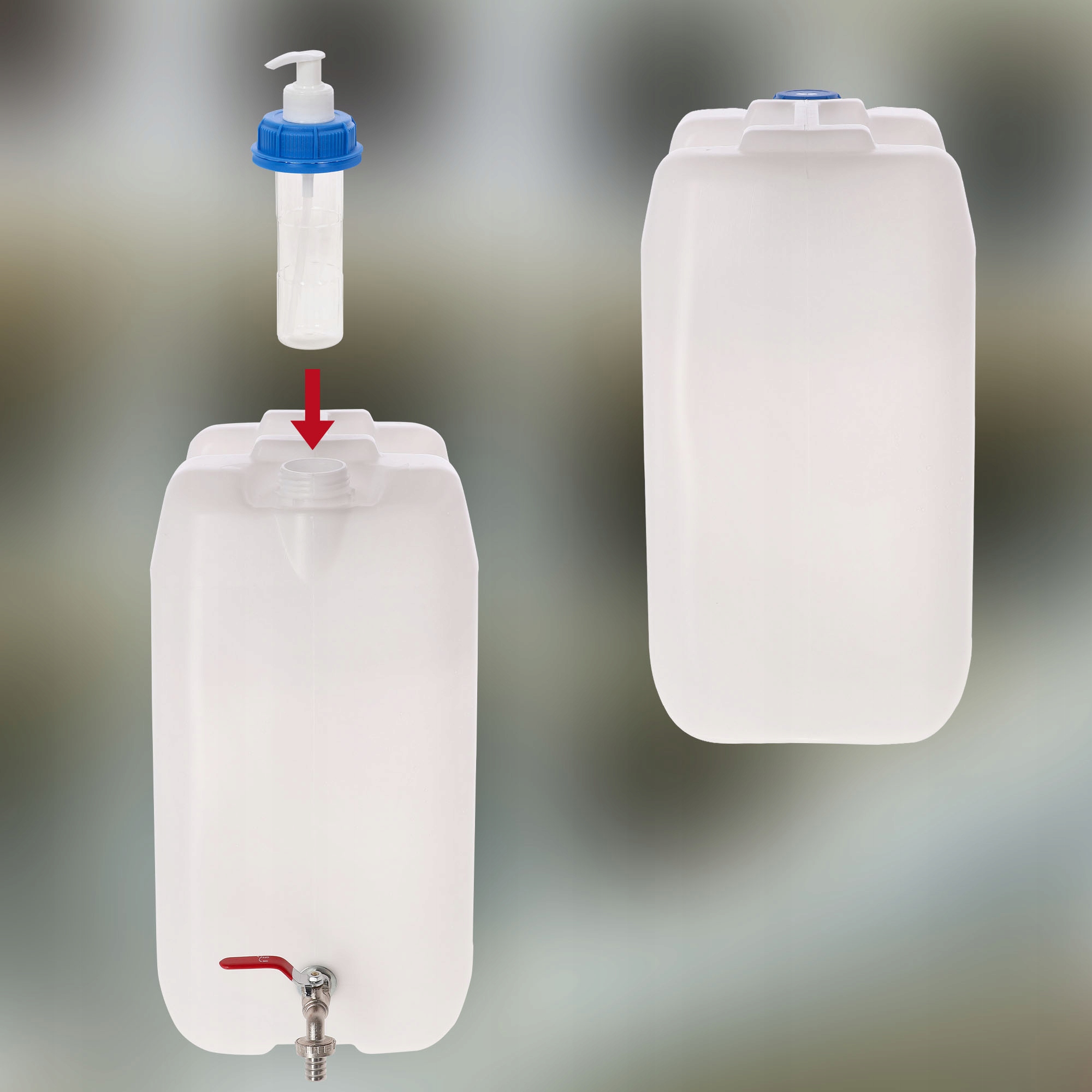 KANISTER NA WODĘ PLASTIKOWY BANIAK ZBIORNIK POJEMNIK PŁYNY 30 L + DOZOWNIK Cechy dodatkowe kranik