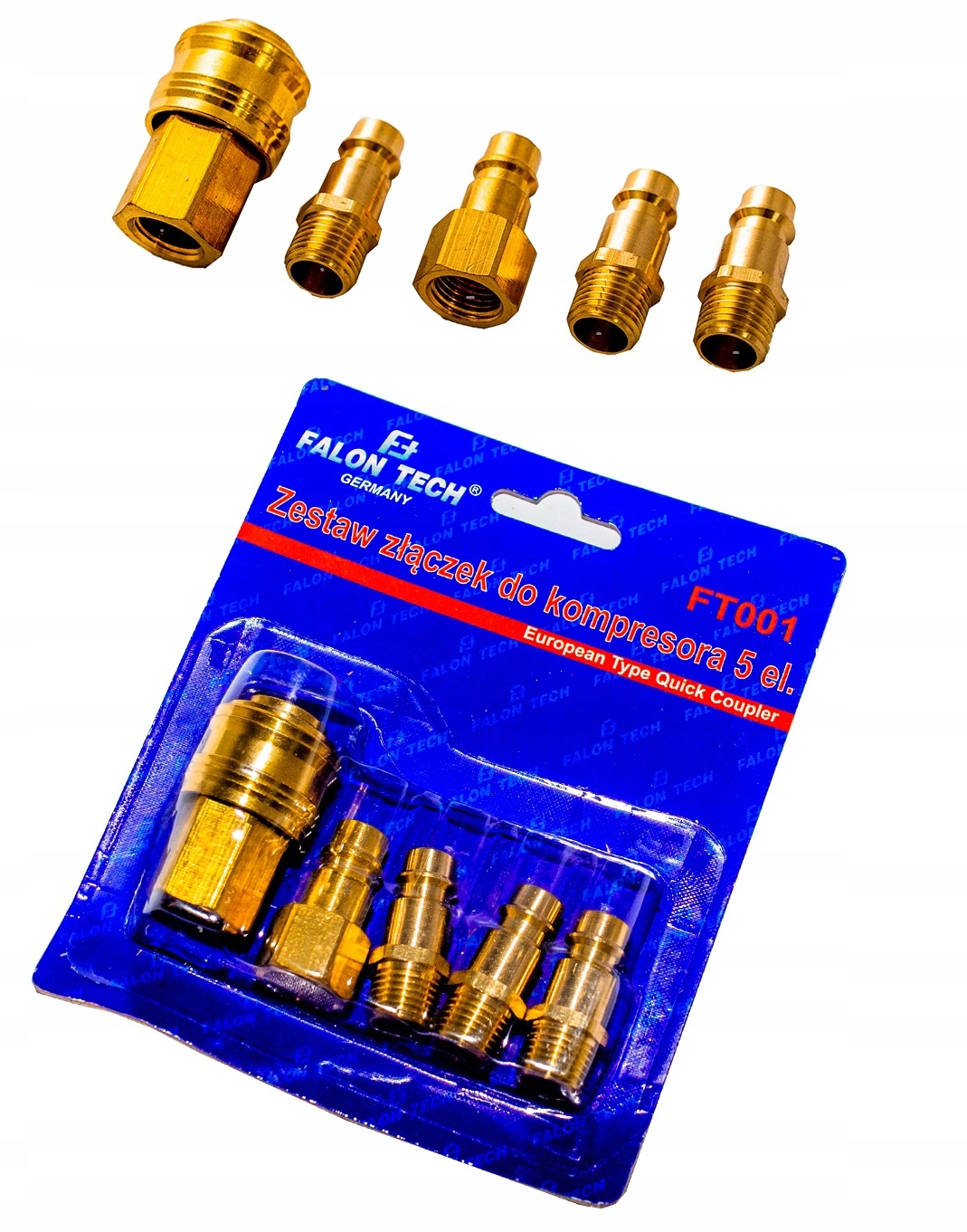 

Zestaw Szybko-złączka Szybkozłączek 1/4" 5 el