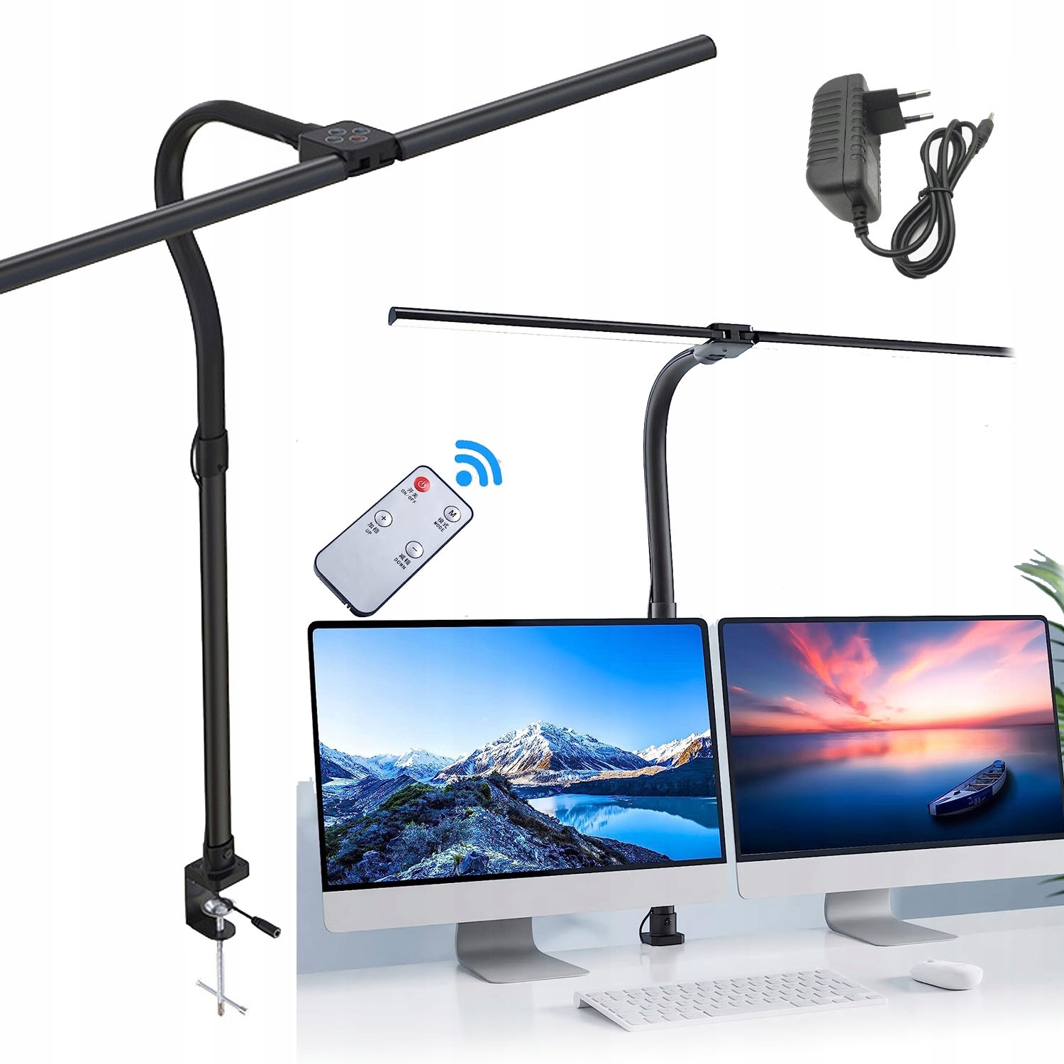 Dvojitá Led Rýsovací Lampička Na Školní Stůl S Držákem Výkonná 24W 950Lm