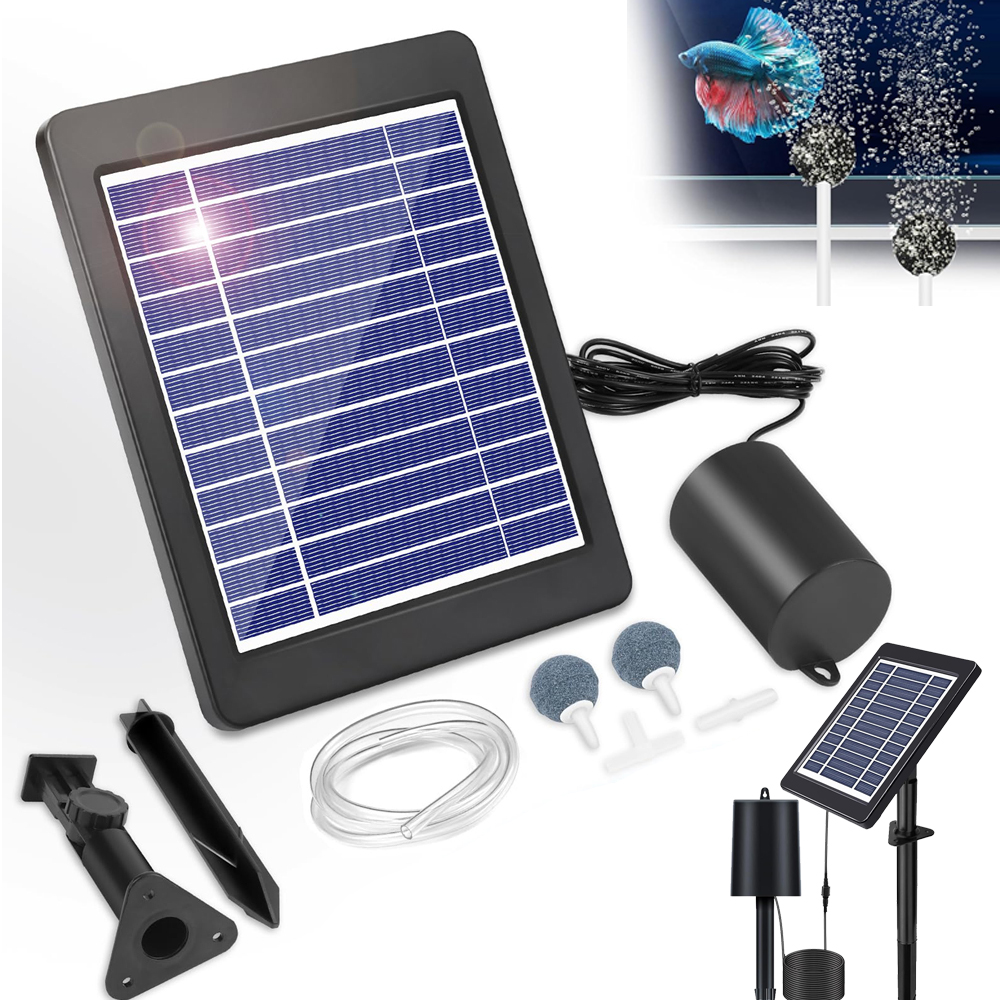 Solární Provzdušňovač Pro Jezírko Kyslíková Pumpa 4W Pro Zahradu Akvárium 2200mah