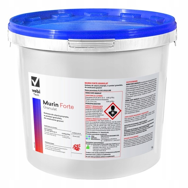 Granulat na myszy - trutka MURIN FORTE 5 KG mocna Marka Vebi
